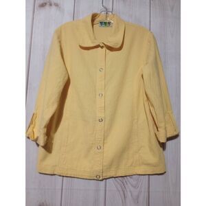 Palm Grove Jacket Ladies Large Petite Yellow‎ 3/4 Sleeve